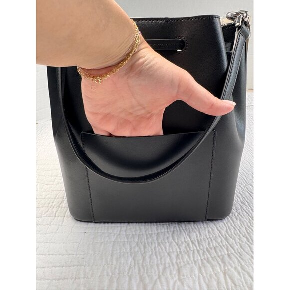 NWT Michael Kors Eden Leather Bucket Shoulder Black Bag Purse - Picture 6 of 13